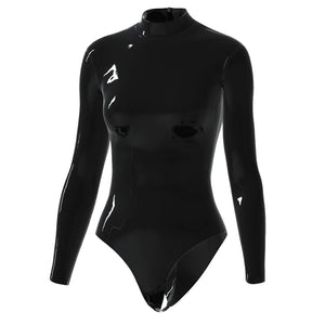 Skintight Latex Long Sleeve Swimsuit