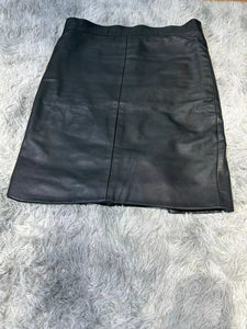 Leather Pleated Pencil Skirt