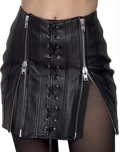 Leather Mini Corset Skirt